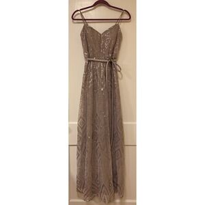 Angelina Faccenda Dress Bridesmaid By Morilee 20477 Taupe Gown Size 12 prom part